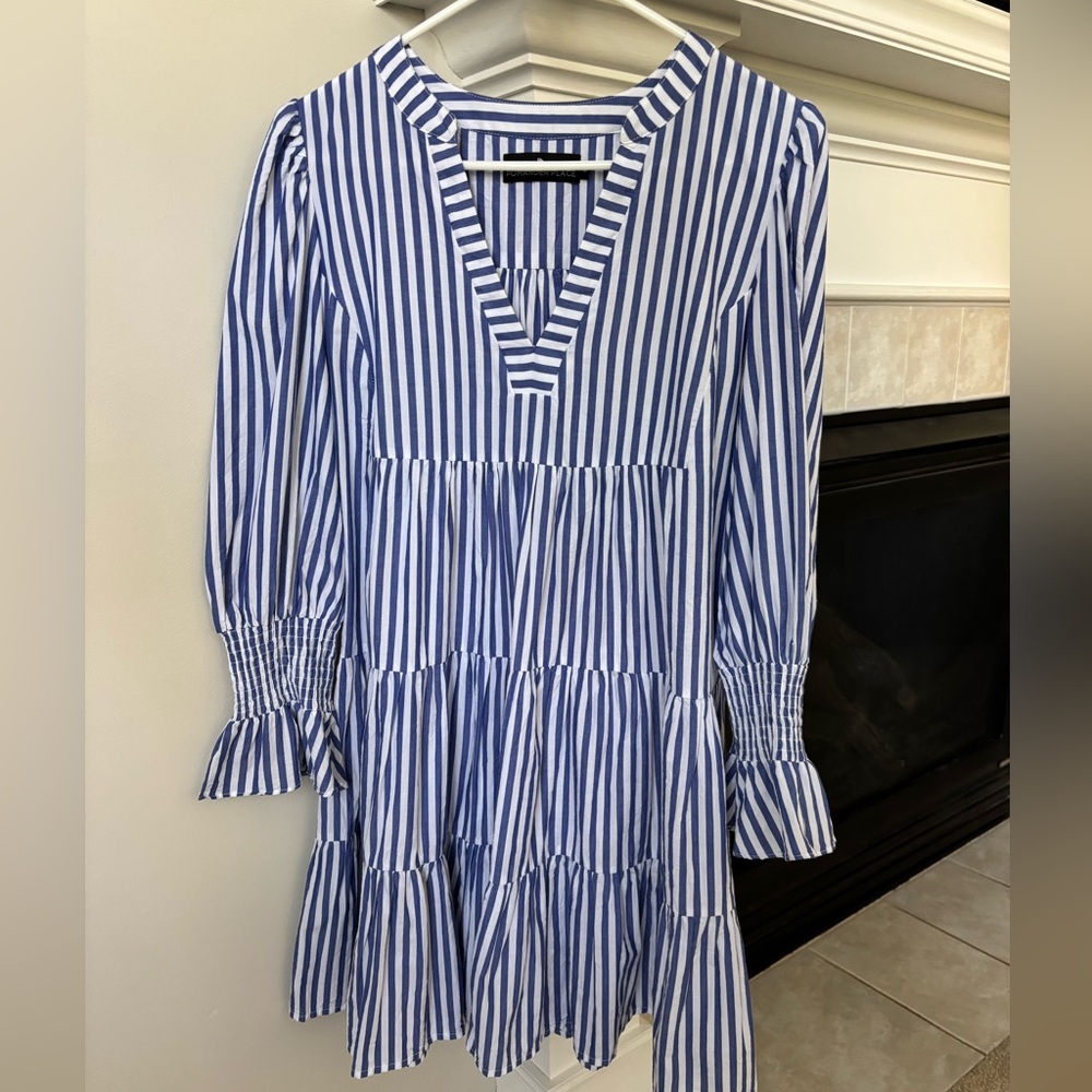 Tuckernuck Blue and White Striped Dress